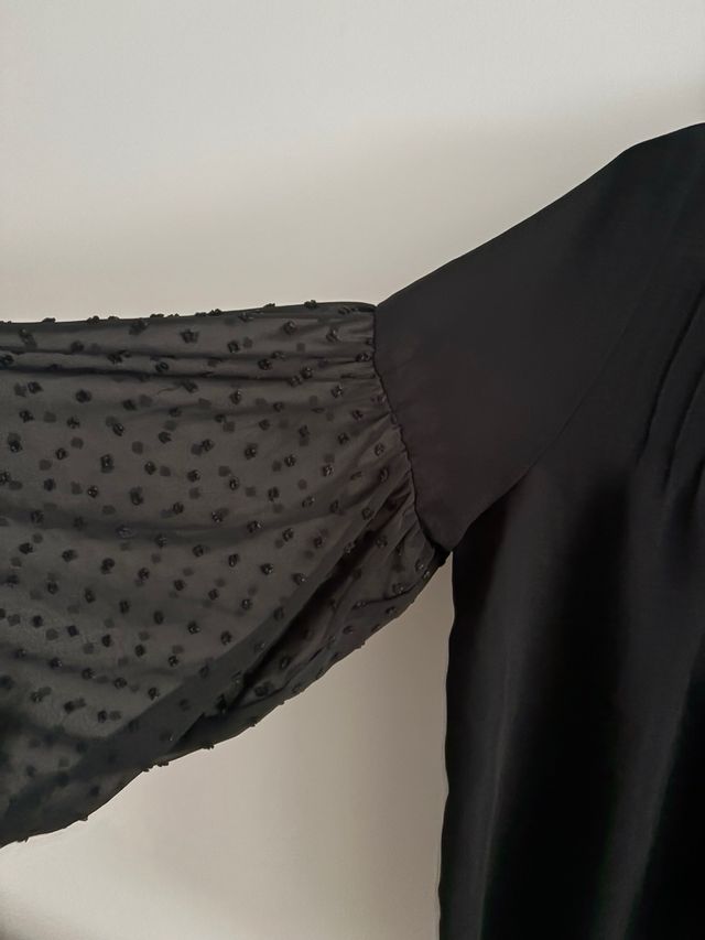 Camisa Zara Negra Combinada