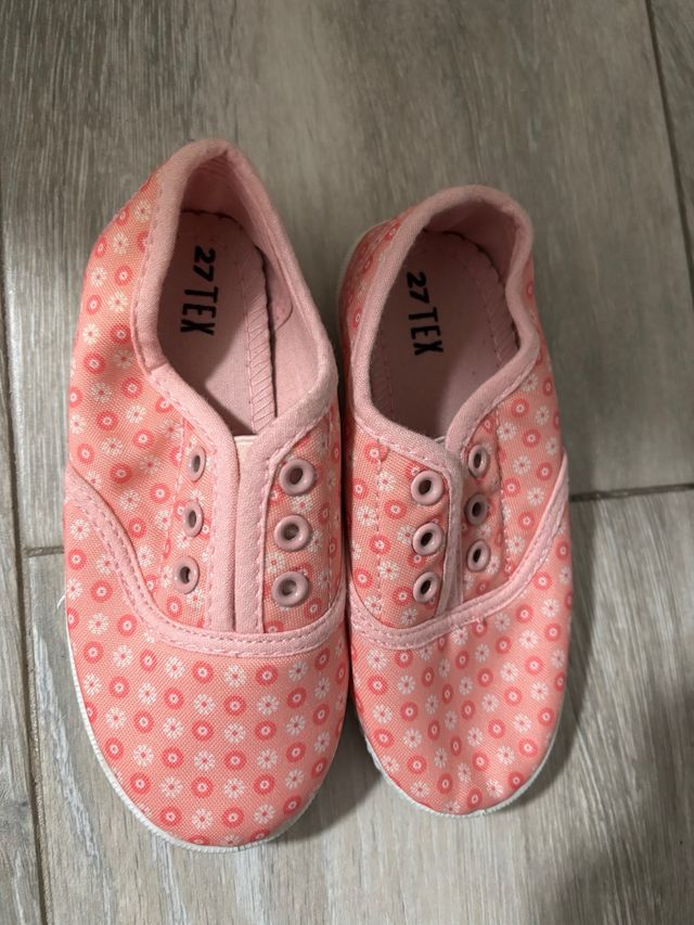 Zapatillas niña 27 flores rosa