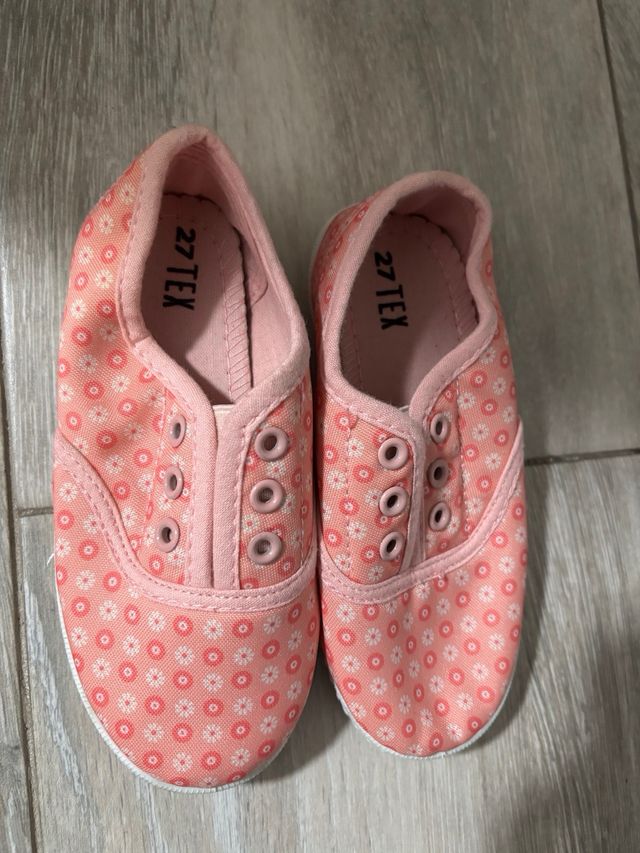 Zapatillas niña 27 flores rosa