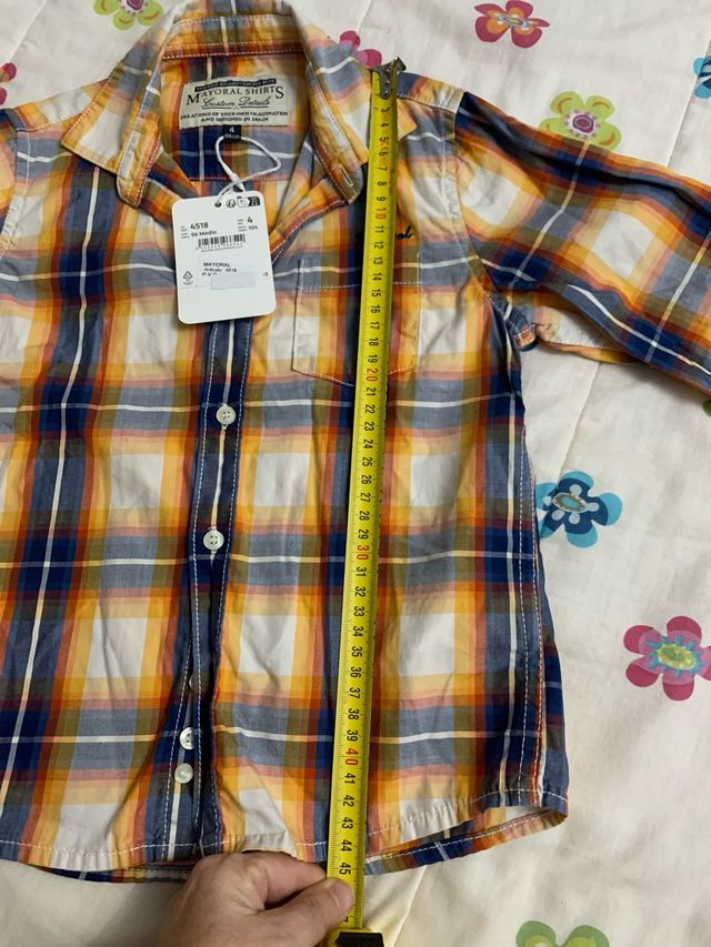 Camisa niño Mayoral cuadros con etiqueta