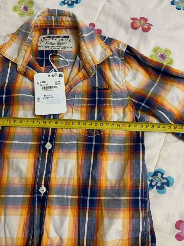 Camisa niño Mayoral cuadros con etiqueta