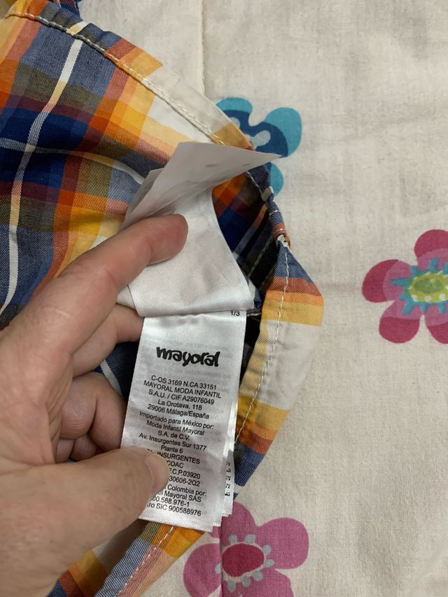 Camisa niño Mayoral cuadros con etiqueta
