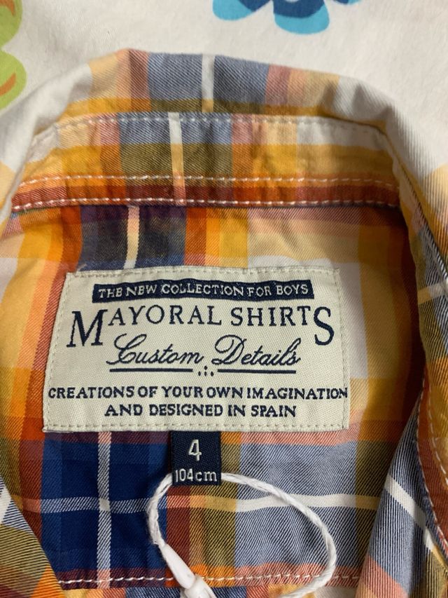 Camisa niño Mayoral cuadros con etiqueta