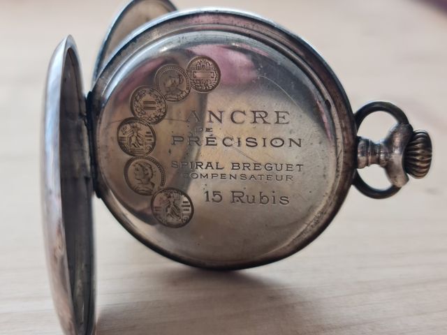 Reloj de bolsillo plata 800 Tavannes Watch Co