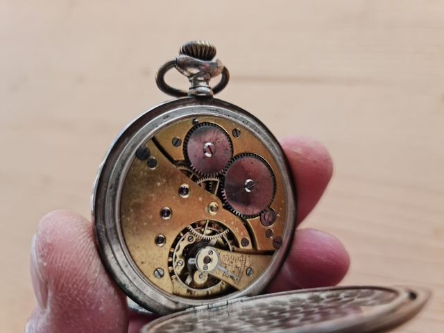 Reloj de bolsillo plata 800 Tavannes Watch Co