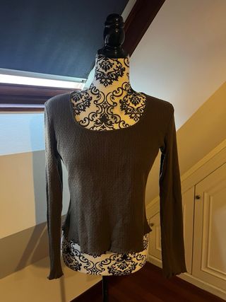 Camiseta Mango Manga Larga Marrón