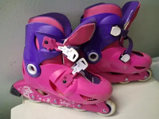 Pattini a rotelle bambina rosa e viola