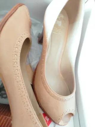 Zapatos Clarks Talla 41 Beige Peep Toe