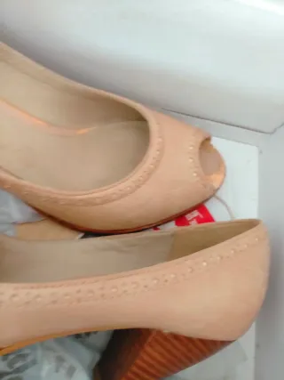 Zapatos Clarks Talla 41 Beige Peep Toe