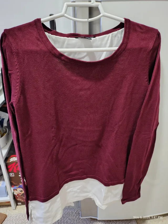 Camisa manga larga bicolor