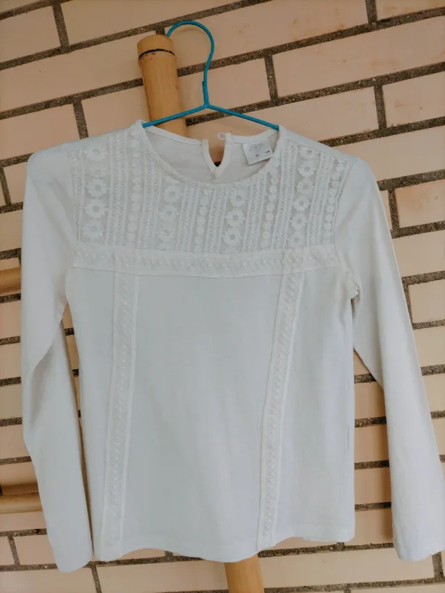 Camisa Zara Manga Larga Blanca T.10/140