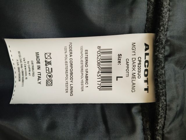 Cappotto uomo sfoderato Made in Italy