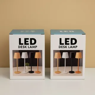 Coppia Lampade da Tavolo Ricaricabili Nere