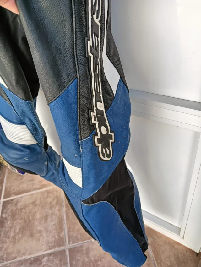 Mono de moto Alpinestars azul y negro