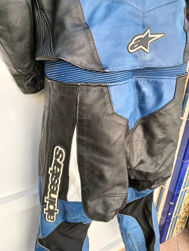Mono de moto Alpinestars azul y negro