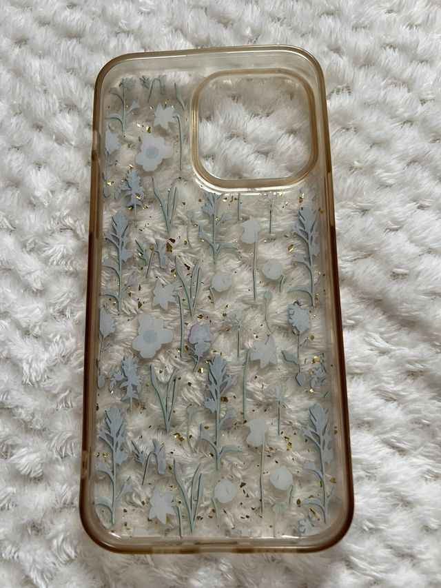 Funda iPhone 14 Pro Max floral transparente