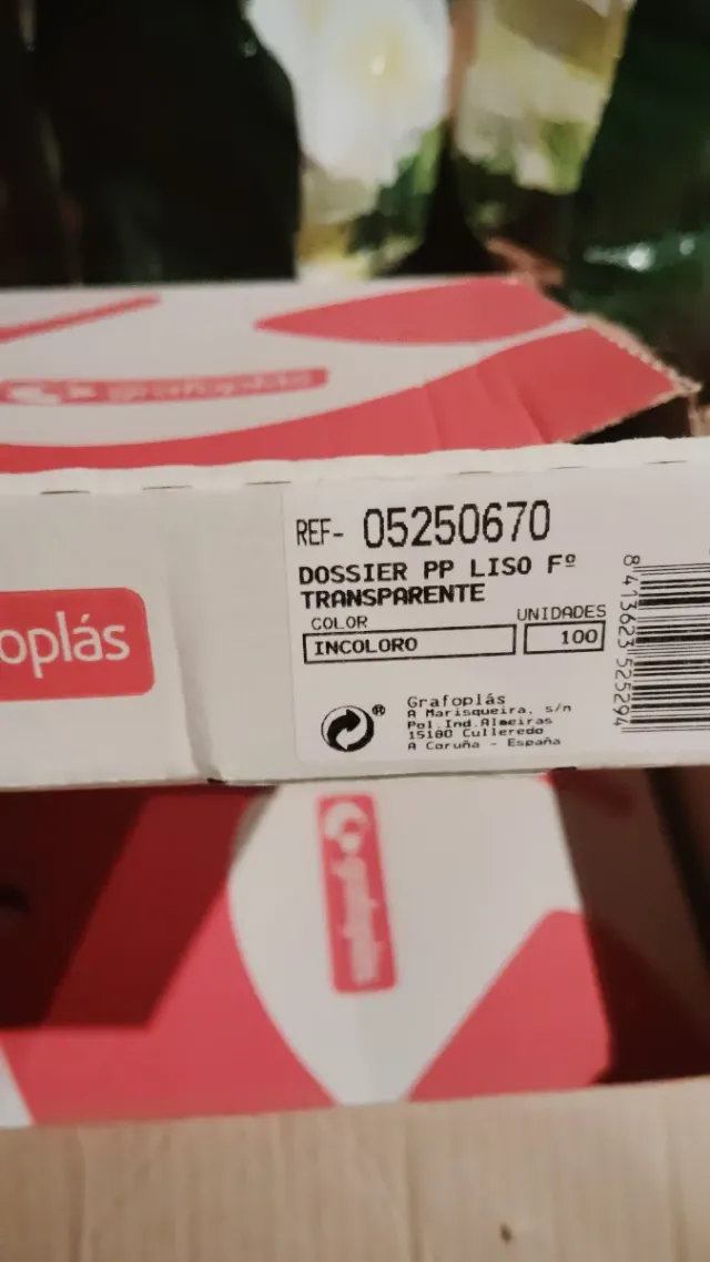 Lote de 100 Dossiers Transparentes Grafoplás