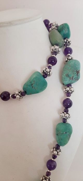 Collana con crisopasio e ametista