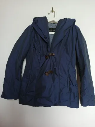 Giubbotto donna blu con chiusura a alamaro