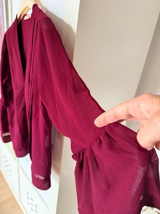 Camicia bordeaux manica a campana