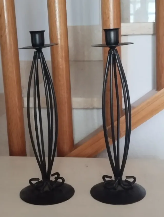 Juego de 2 candelabros de forja