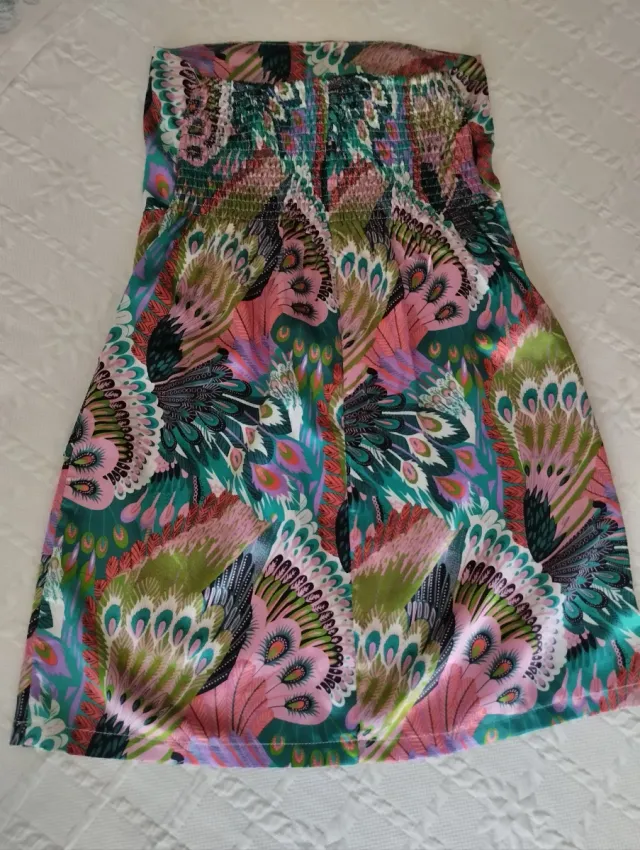 Vestido strapless estampado talla S/M