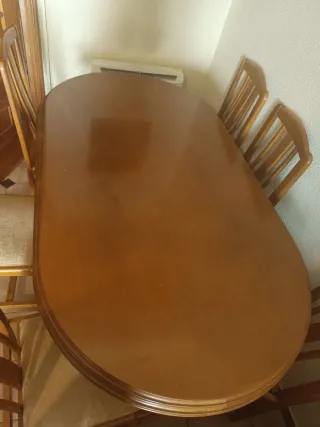 Mesa extensible madera + 6 sillas