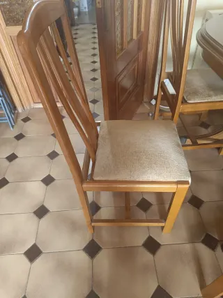 Mesa extensible madera + 6 sillas