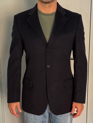 Giacca blazer vintage monopetto colore blu taglia