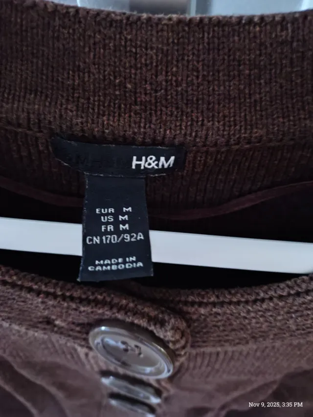Cardigan H&M marrón botones talla M