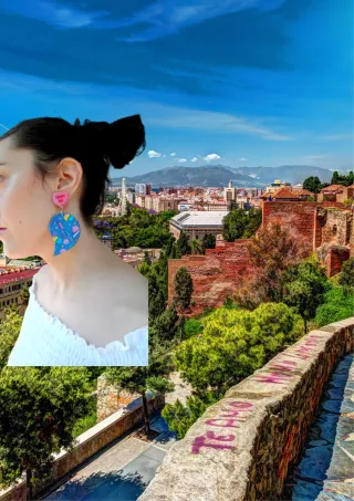 Pendientes de corazón, pendientes pop art, joyas