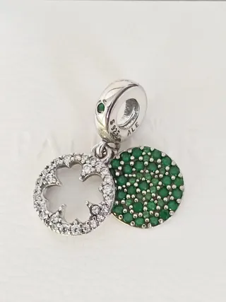 Charm Doble Colgante Trébol  Cuatro Hojas