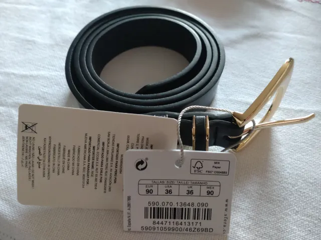 Cinturón Sfera Negro nuevo de 90cm