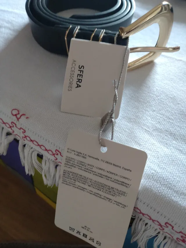 Cinturón Sfera Negro nuevo de 90cm