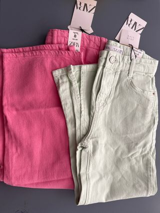 Dos pantalones vaquero niña Zara (2 colores)