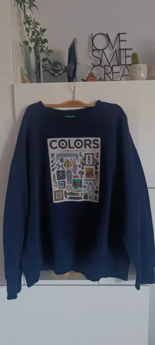 Sudadera Benetton Hombre Azul Multicolor.