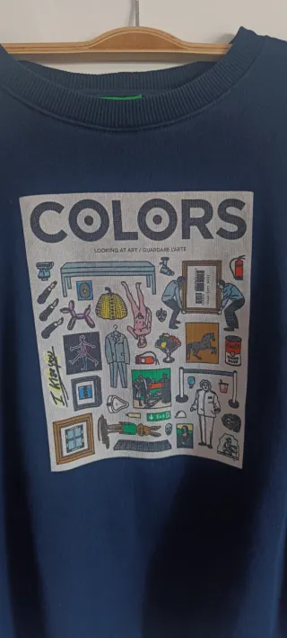 Sudadera Benetton Hombre Azul Multicolor.