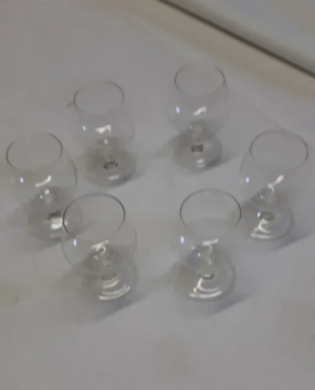 6 Calici Vintage Vetro Trasparente