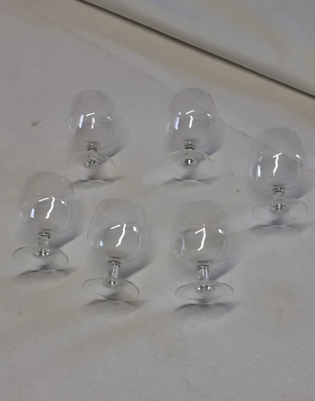 6 Calici Vintage Vetro Trasparente