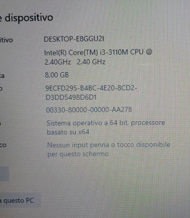 Portatile Sony VAIO SVE151G13M Argento funzionante