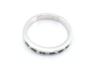 anillo oro 18k con piedra con diamante,esmeralda