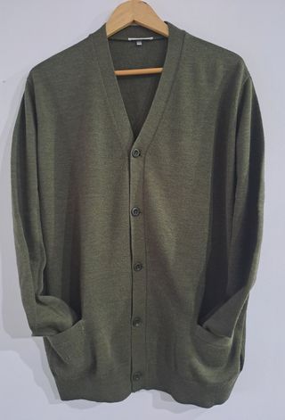 PULLIGAN Cárdigan Verde Botones Talla XXL