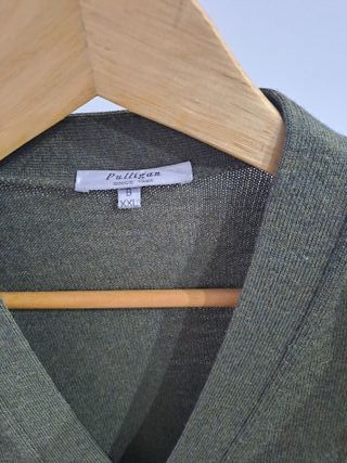 PULLIGAN Cárdigan Verde Botones Talla XXL