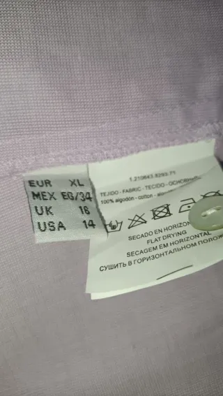 Camisa algodón mujer morada bordada