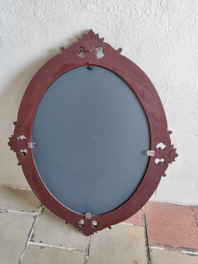 Espejo madera antiguo ovalado