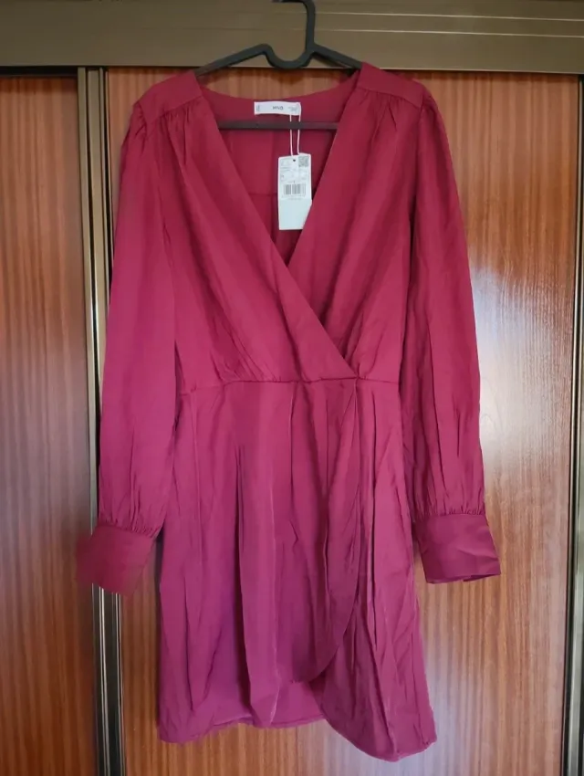 Vestido Mango rojo manga larga