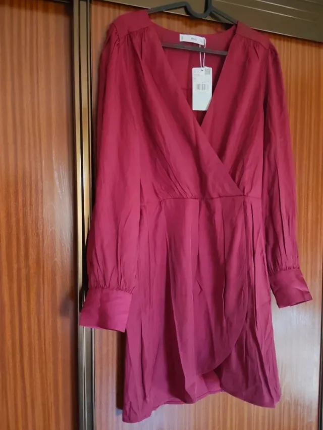 Vestido Mango rojo manga larga