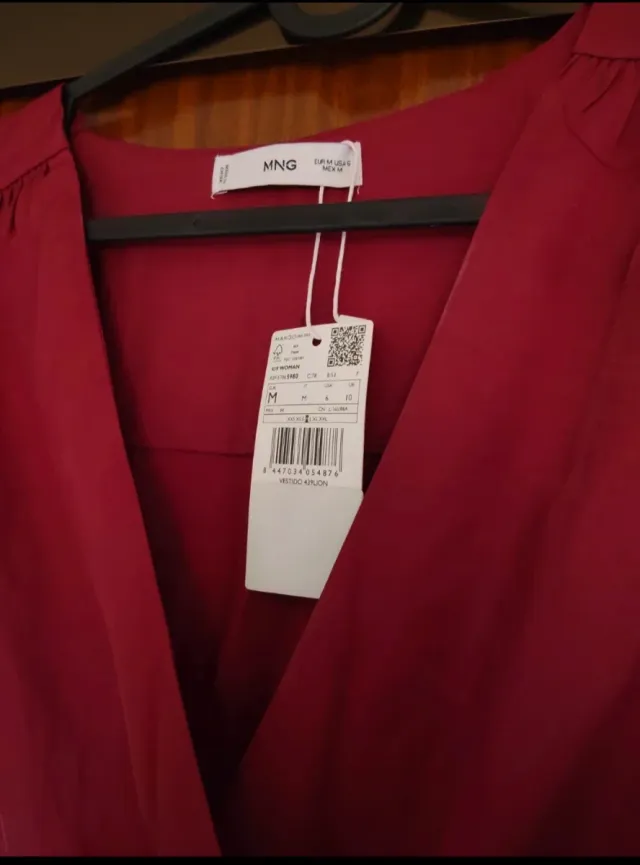 Vestido Mango rojo manga larga