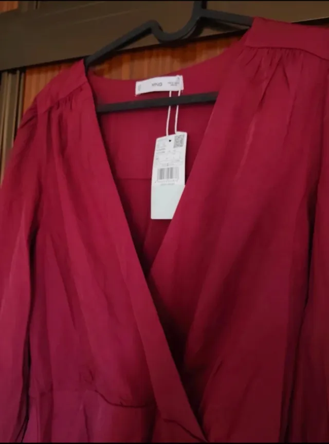 Vestido Mango rojo manga larga