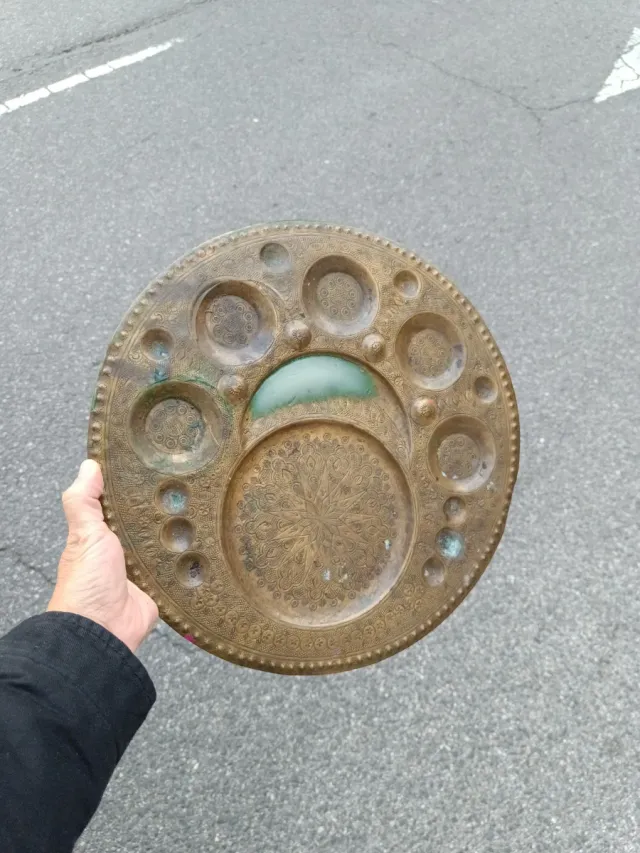 Bandeja Bronce Marroquí Decorada